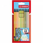 pennarello-pen-68-scatola-cartone-10-colori-nuovi-stabilo