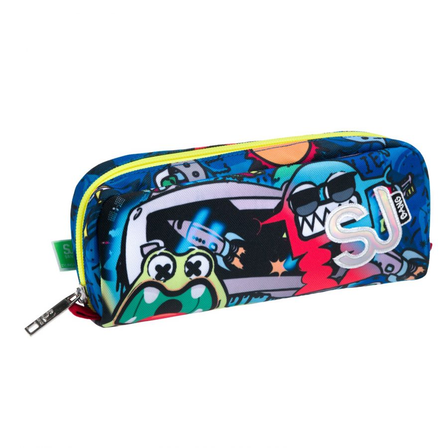 ASTUCCIO Con 3 Zip TRIPLO SCOMPARTO Seven SJ GANG Completo WONDROUS BOY Scuola